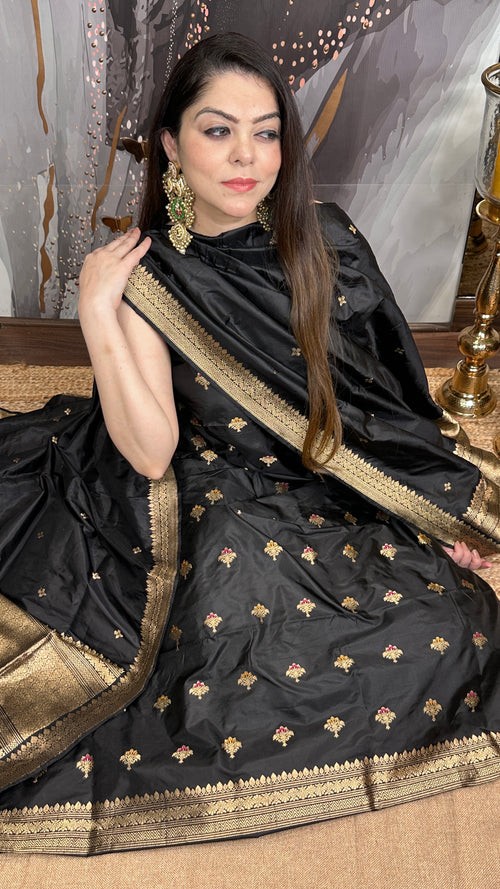 Katan-e-Banaras — Pure Katan Silk Suit in Heritage Minakari Weave