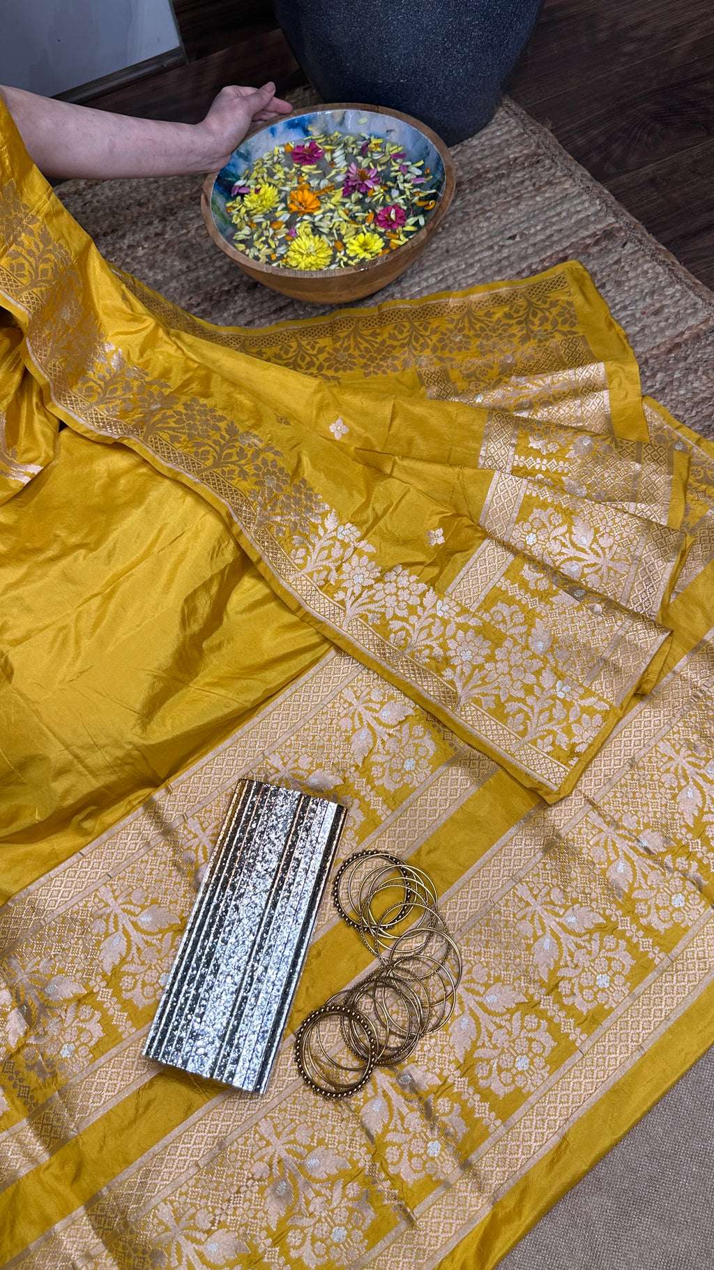 Katan-e-Banaras — Pure Katan Silk Suit in Heritage Minakari Weave