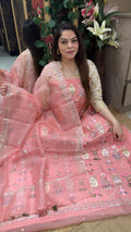 Pure Organza Silk Suit with Zari & Thread Embroidery