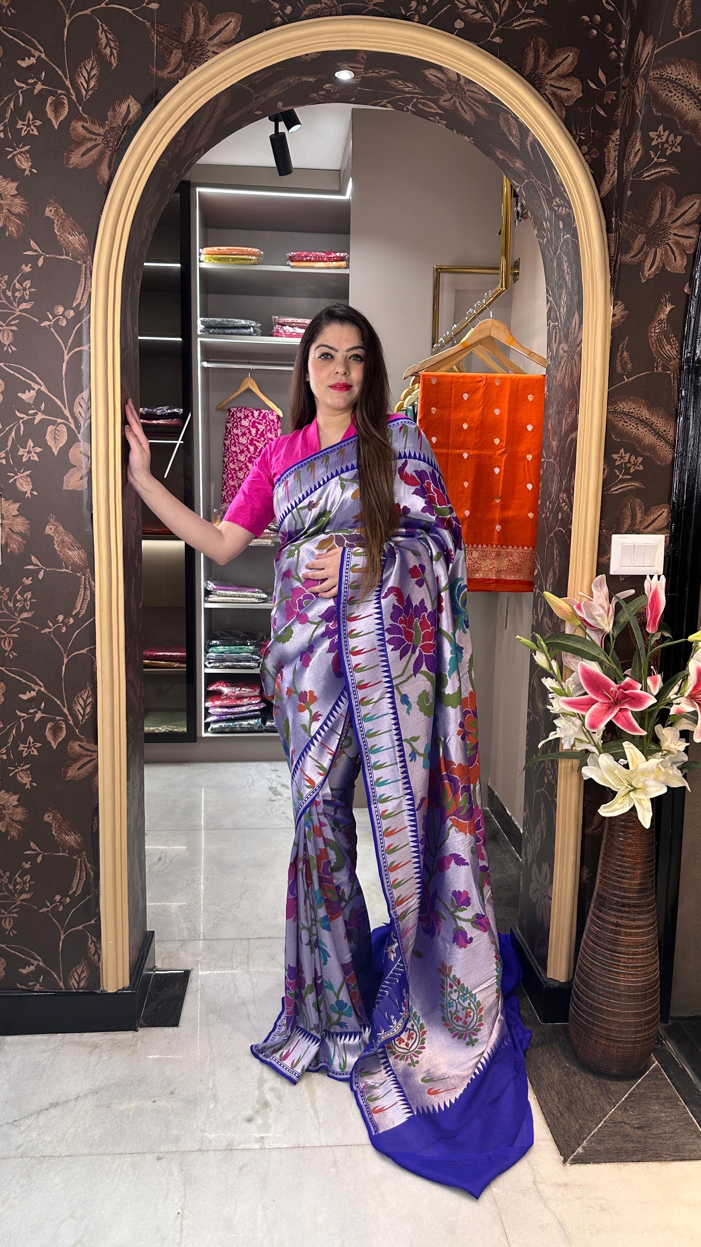 Pure Monga Silk Saree with Minakari Weave