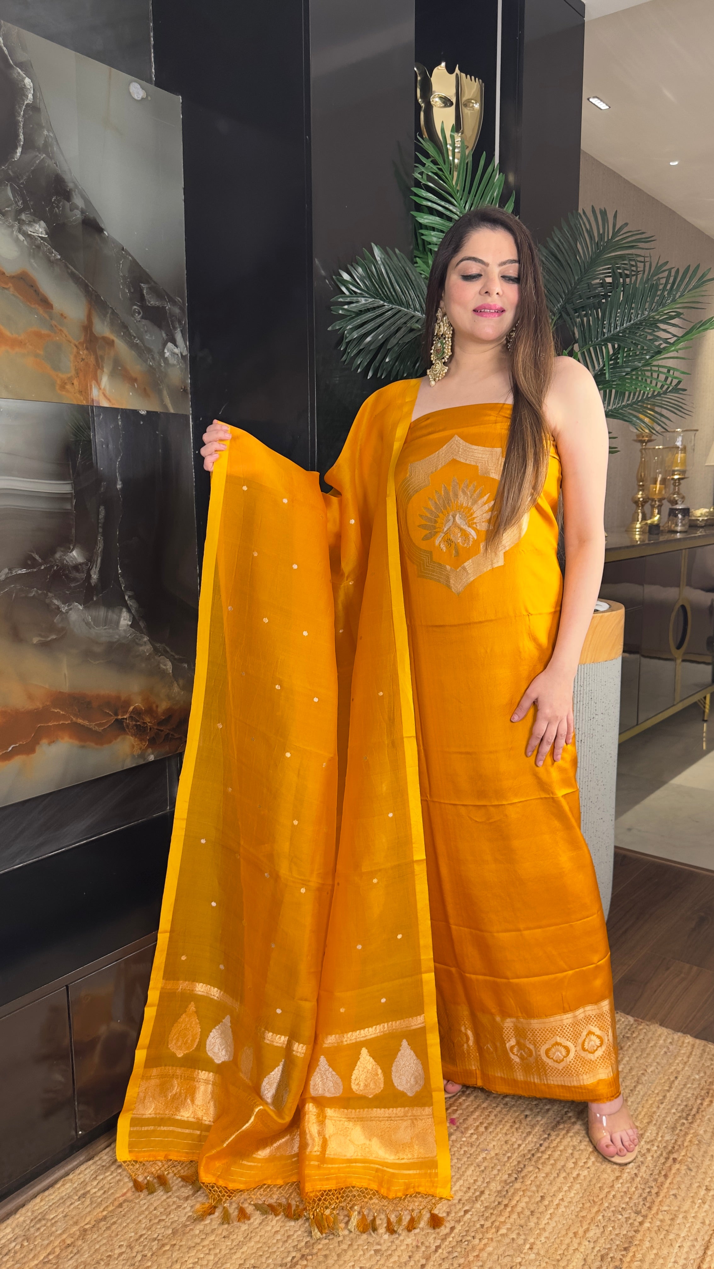 Pure katan silk designer suit