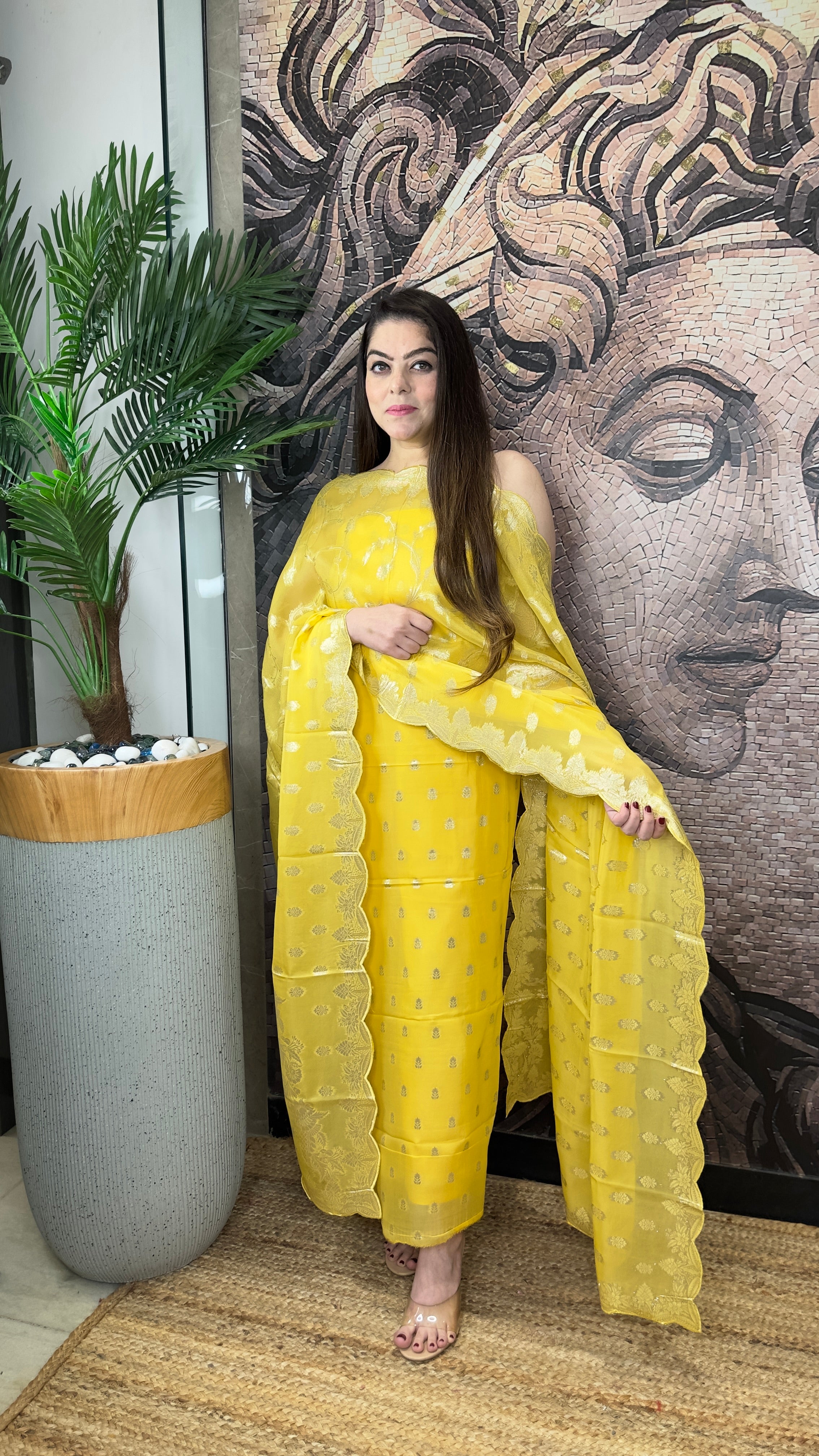 Viscose George Designer Suit in Pastels