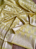 Timeless Banarasi – Pure Chanderi Silk Suit with Pure Banarasi Cotton Bottom