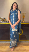 Superb Pure Chanderi Silk Embroidered Suit with Banarasi Cotton Bottom