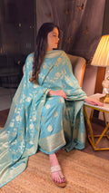 Pure Muga Silk Suit – Aesthetic Handloom Elegance for Festive Occasions
