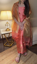 Pure Raw Silk Suit with Minakari Weave & Kora Silk Rangkat Dupatta