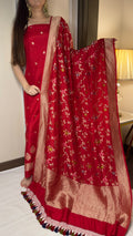 ure Chiniya Silk Minakari Unstitched Bridal Suit Set – "Nayi Naveli Dulhan" Edition