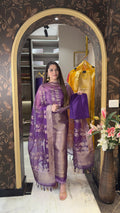 Brocade Silk Suit with Organza Dupatta & Satin Silk Bottom